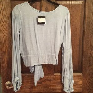 Style Envy Tie Back Long Sleeve Blouse